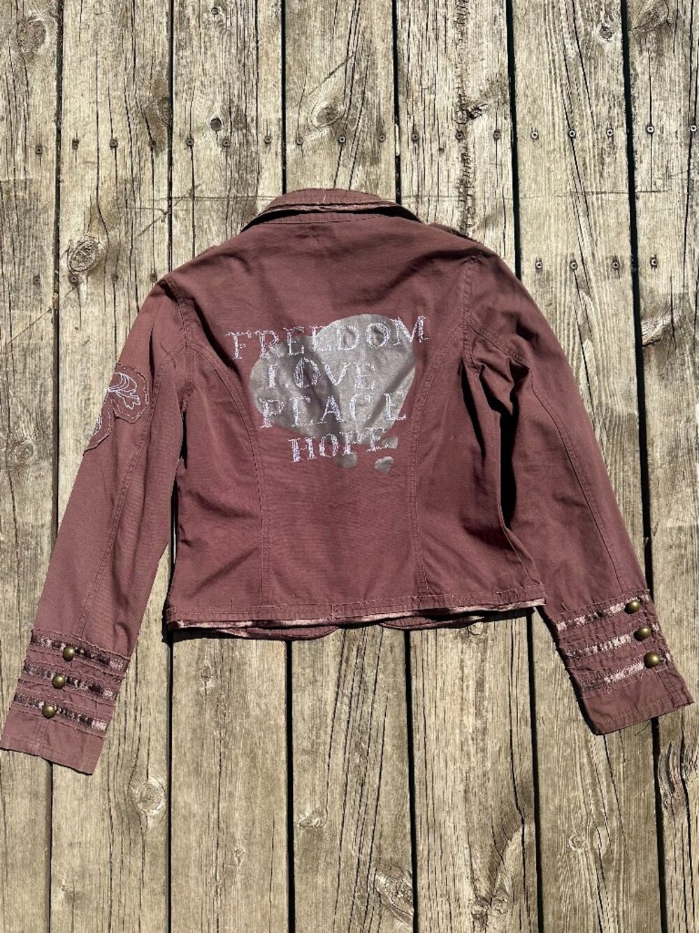 Unusual Freedom, Love, Peace, Hope Military Jacket